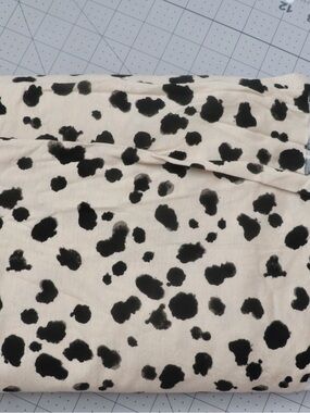 Tan and black spotted rayon/lycra jersey knit, 2 yard